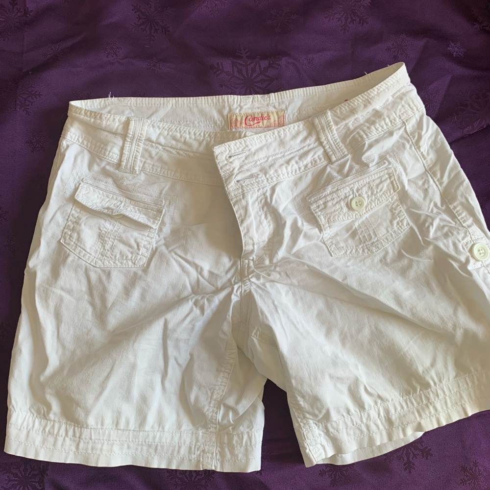 White Cargo shorts